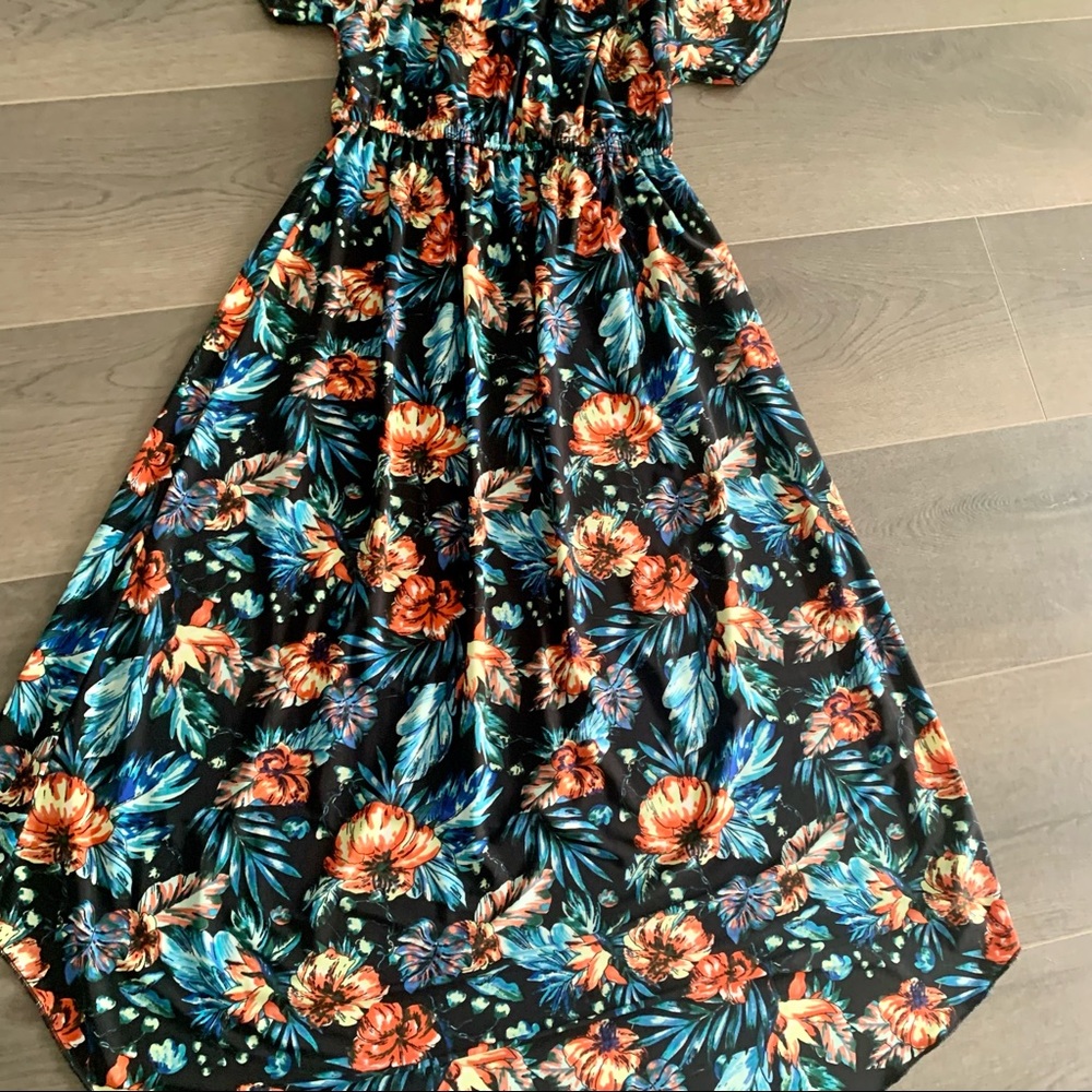 YOUNG USA OFF DHOULDER , HIGH-LOW, SURREALIST BLUE DRESS - Picture 7 of 8